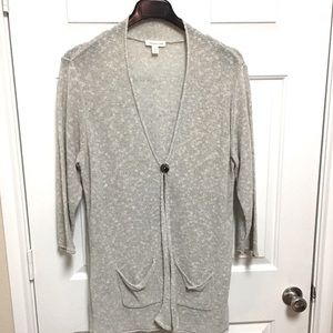 COLDWATER CREEK Long length 1 button cardigan sweater w/front pockets Size 2X